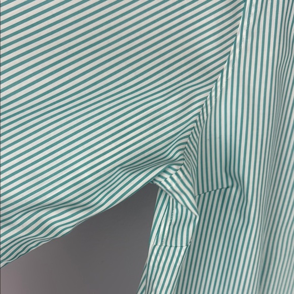 Lands' End Aqua and White Striped Blouse Size 16T - Picture 4 of 10